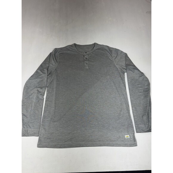 Vuori Shirt Mens Grey Large Henley Base Layer Soft Performance Classic Fit - Picture 1 of 6